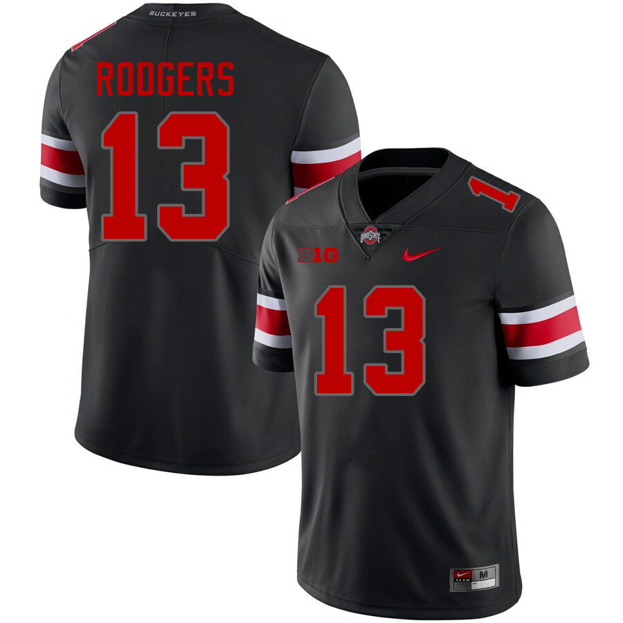 Ohio State Buckeyes Bryson Rodgers Men's's #13 Authentic Blackout College Football Jersey 2404VJMJ0